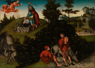 Het offer van Abraham door Lucas Cranach the Elder